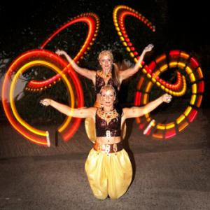Glow poi from glow hula hoop and poi act- click for video.