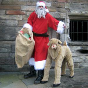 Giant Santa and Reindeer stroling street theatre act