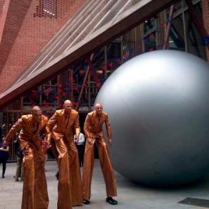 Aliens and Giant Sphere street theatre act