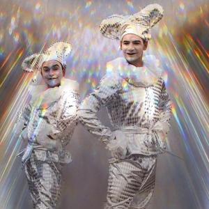 Silver Mime Jesters