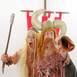 Comedy Vikings street theatre act.
