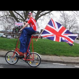 Comedy Tall Bike with Union Jack 