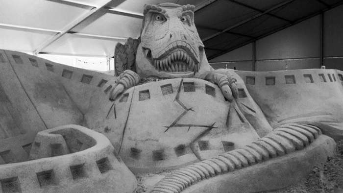 Sand Sculpture of a sea monster