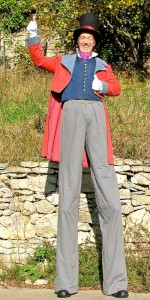 Victorian Red Jacket Stilt walker. Please quote bebe1.