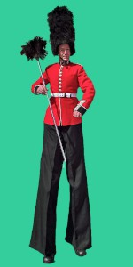 Grenadier Guard Stilt walker - hat opens to reveal a nesting bird and a tea service - click to see more... Please quote bebe2.