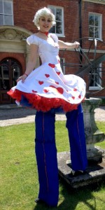 Hearts Stilt Walker (ideal for Valentines day) . Please quote caal14.
