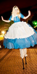 Alice in Wonderland stilt walker. Please quote grli4.