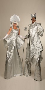 Silver King and Queen with illuminated costumes. Please quote mejo17.