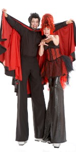 Vampire/Halloween style stilt walkers. Please quote trpe18.