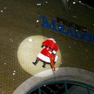 Santa abseils in