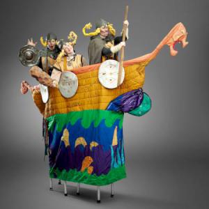 Marauding Vikings stroilling street theatre act