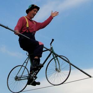 Comedy highwire act