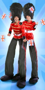 Red white and blue stilt walker with hearts. Please quote caal14.